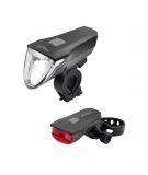nean Fahrrad Akku LED Scheinwerfer Lampe Beleuchtungsset mit StVZO-Zulassung, Lichtautomatik und Bremsanzeige, 60 Lux 6 Candela